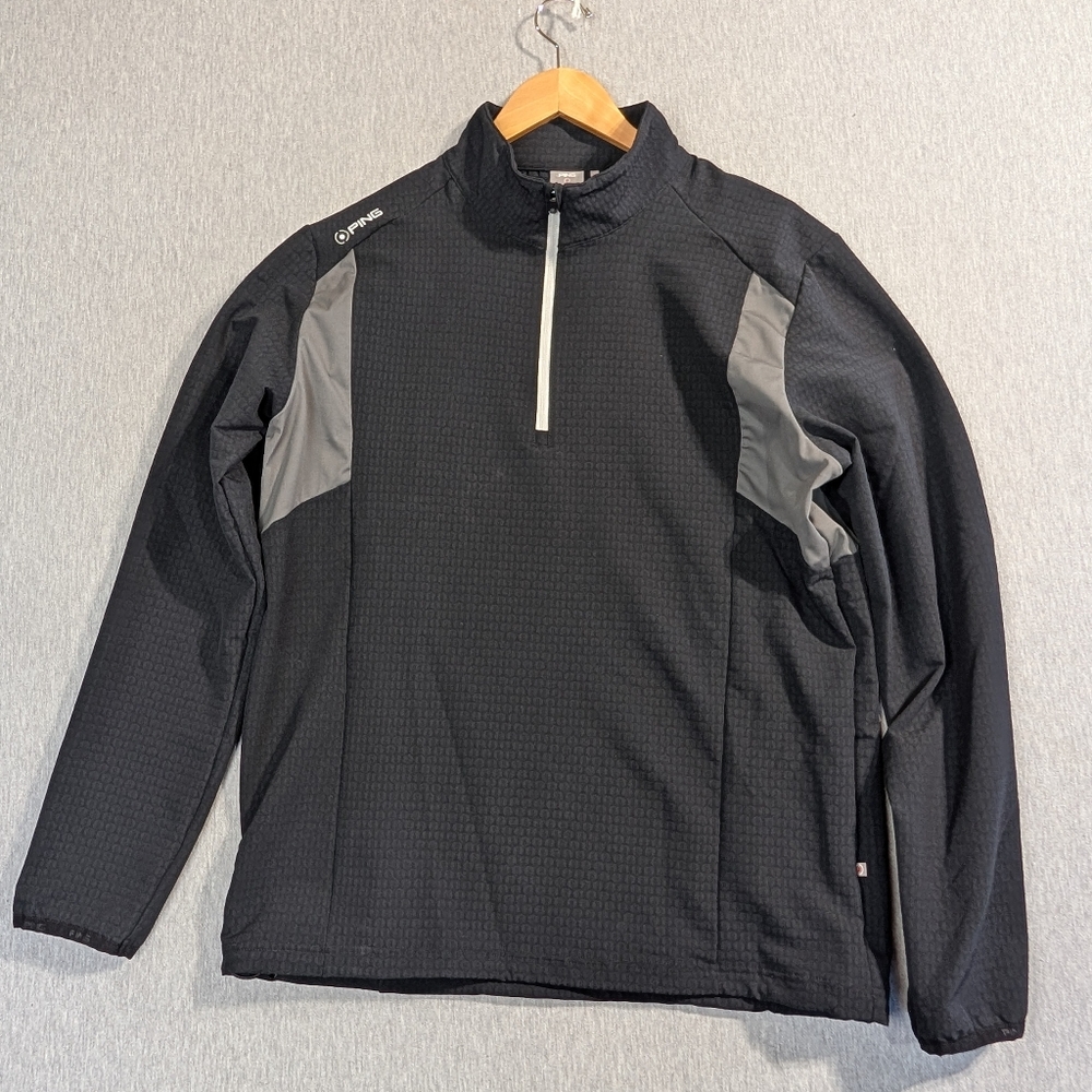 Ping Golf Pullover Men's Large Black Gray Sensorwarm